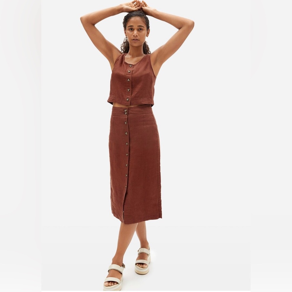 Everlane Linen Two Piece Skirt and Tank Set